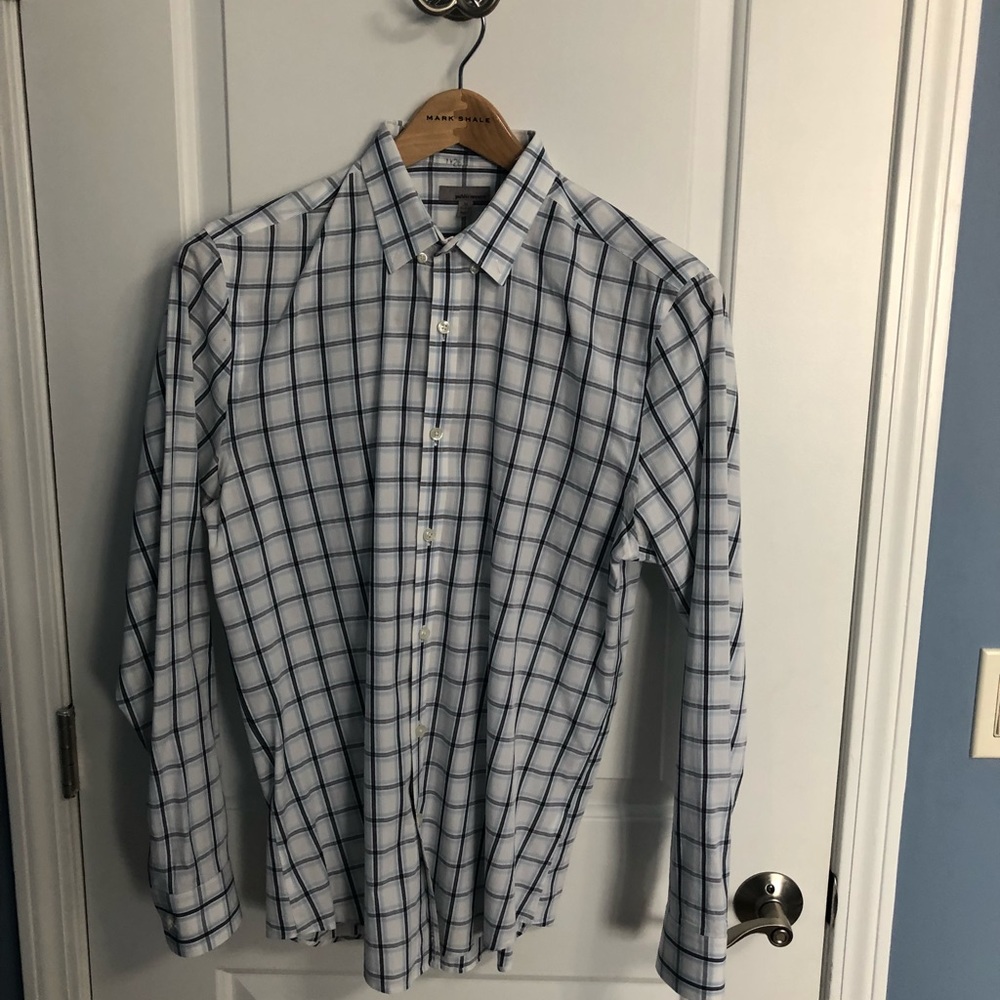Public Opinion Blue/Grey Button Down